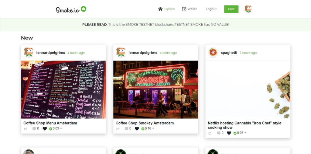 Smoke Network demo screenshot